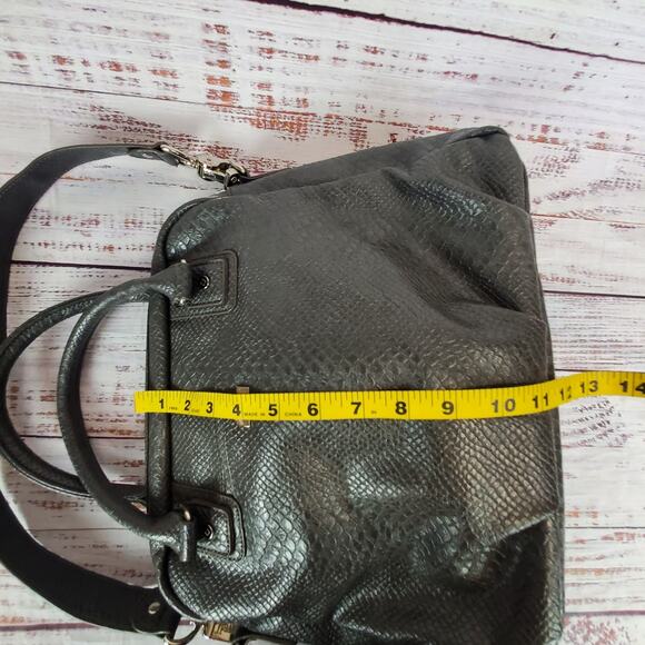 Jewel Gray Large Zip Slouchy Satchel Purse Dual Handle & Strap Shoulder Bag - Picture 10 of 14